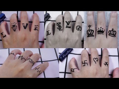 EASY FINGER TATTOOS FOR MEN| Vẽ hình xăm trên ngón tay bằng bút bi  đơn giản