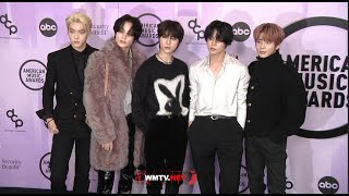 TXT, K-Pop Group arrive at 2022 American Music Awards Red carpet