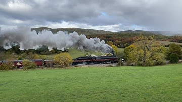 Norfolk & Western Class J No. 611 Steam Train Cuts Through Fall Foliage @ Craigsville, VA (10/15/23)