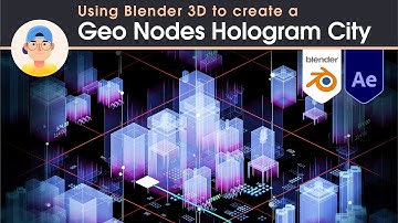 Blender3D - Creating a Hologram City with Blender Geometry Nodes Time lapse (NOT TUTORIAL)