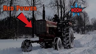 Plowing Snow After a Blizzard | Farmall 756