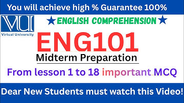 Eng101 Midterm preparation Most IMPORTANT mcq from Handouts || eng101 midterm exams