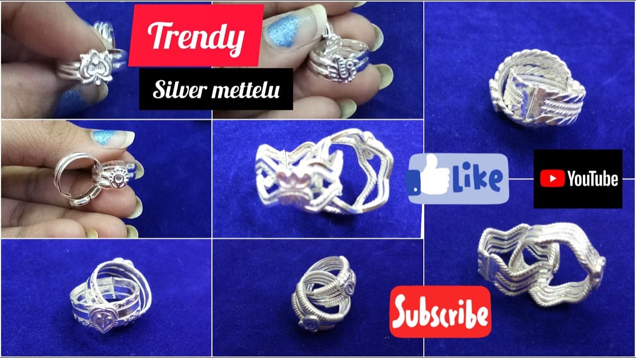 silver wedding toe rings with weight and price | vendi mettelu designs |  silver toe rings collection - YouTube