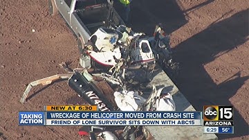 Wreckage of helicopter moved from crash site at Superstition Mountain