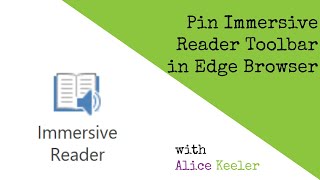 pin your immersive reader toolbar in edge