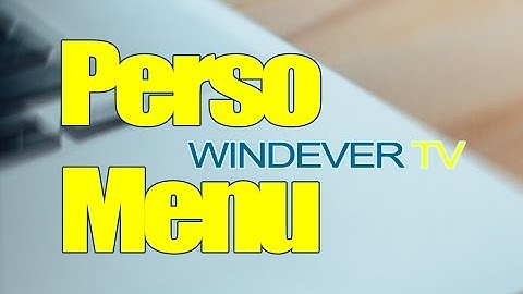 CREATE YOUR OWN PERSONAL MENU IN WINDEV