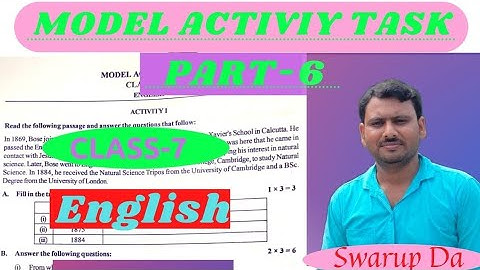 MODEL ACTIVITY TASK - 6 // CLASS - 7 // ENGLISH