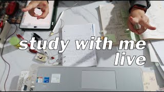Study With Me Live / 6 Sessions  / Pomodoro 50/10 / Cracking Fire Sounds 50