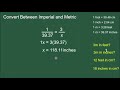 Convert Between Imperial and Metric 4 Examples
