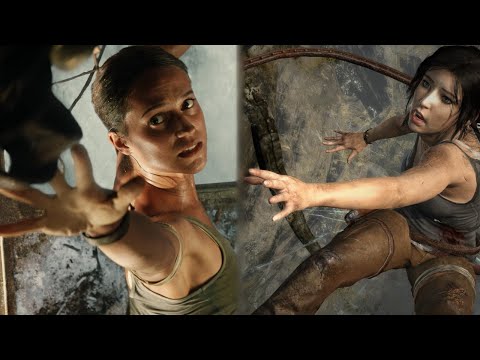 Tomb Raider: Game vs. Movie Comparison - Parachute Escape