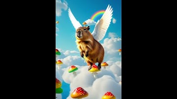 Capy flies in mushroom heaven! #cute #capybara #funny #dream