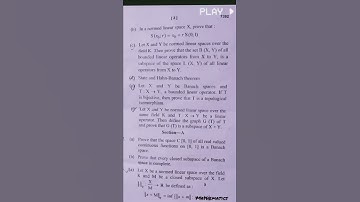 Banach Space #2ndpaper #finalyear #3rdsemester #previousyearpaper #2022 #msc #mathematics #paper