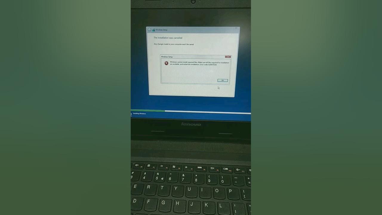 How to fix windows cannot install required files error code