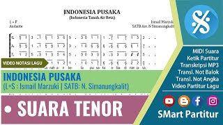 Lagu Indonesia Tanah Air Beta Not Angka Lagu Nasional suara TENOR untuk Latihan