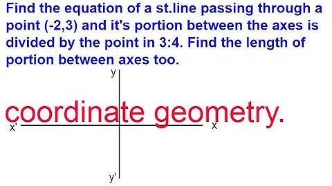 find  equation of a st.line passing through (-2,3) and it
