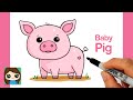 How to Draw a Baby Pig Easy 🐷