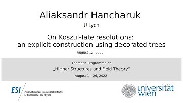 Aliaksandr Hancharuk - On Koszul-Tate resolutions: an explicit construction using decorated trees