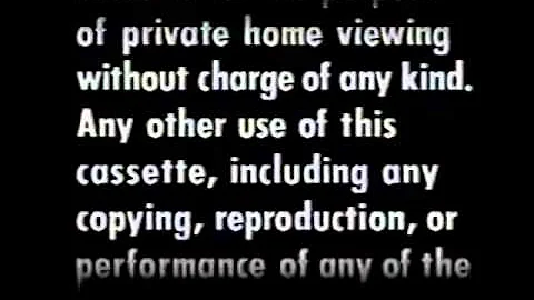 MGM/CBS/UA Home Video Warning Screen 1981-1990, 1991, 1992