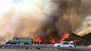 SBCoFD, Redlands, Rancho, BDF & Cal Fire Aircrafts Vegetation Fire On Old Waterman Canyon