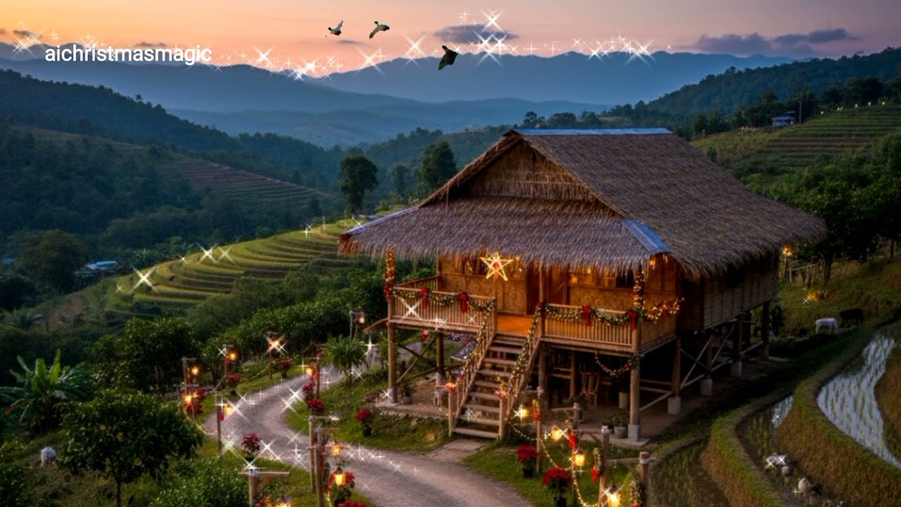 Holiday Hillside Farm   ♡  AI Christmas Magic