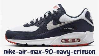 Nike Air Max 90 navy crimson الجديد 2023