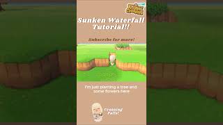 ACNH Sunken Waterfall Tutorial! #acnhspeedbuild #acnhspacefiller #acnhwaterfall #acnhidea #acnhinspo