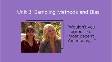 Unit 3: Sampling Methods and Bias
