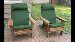 Adirondack Green Seat Cushions, Water, Weather Resistant
