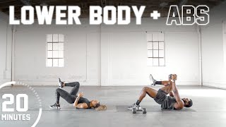 20 Minute Lower Body & Abs Strength Workout [Dumbbells OR Bodyweight]