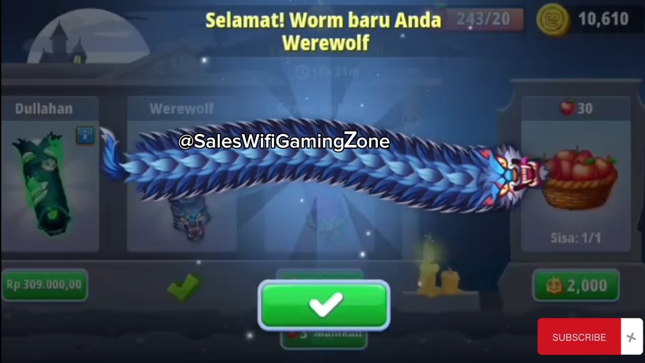 Hadiah Kenangan #Cacing WereWolf Hero di Akhir #Event #Halloween 2025 #WormsZone #InfoHargaPromoWifi