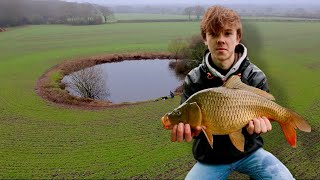 I Fished A Pond In A Field And Caught Some Wild Carp!...