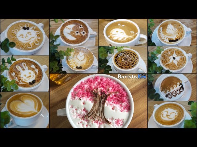 12 different latte art designs class=
