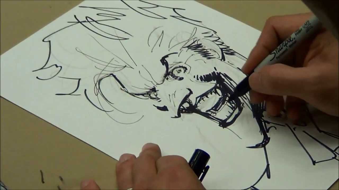 Jim Lee drawing Joker - YouTube