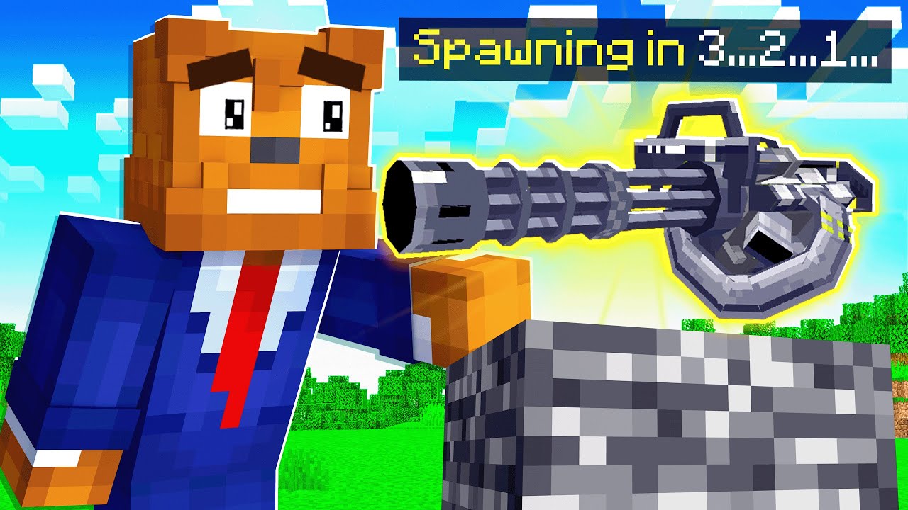 Minecraft, но каждую минуту появляется случайное оружие