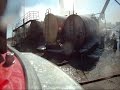 Tank explosion at Tulsa Asphalt captured on helmet camera