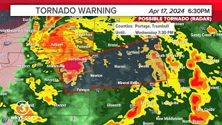 Watch Live Tornado Warning Issued For Portage Trumbull Counties