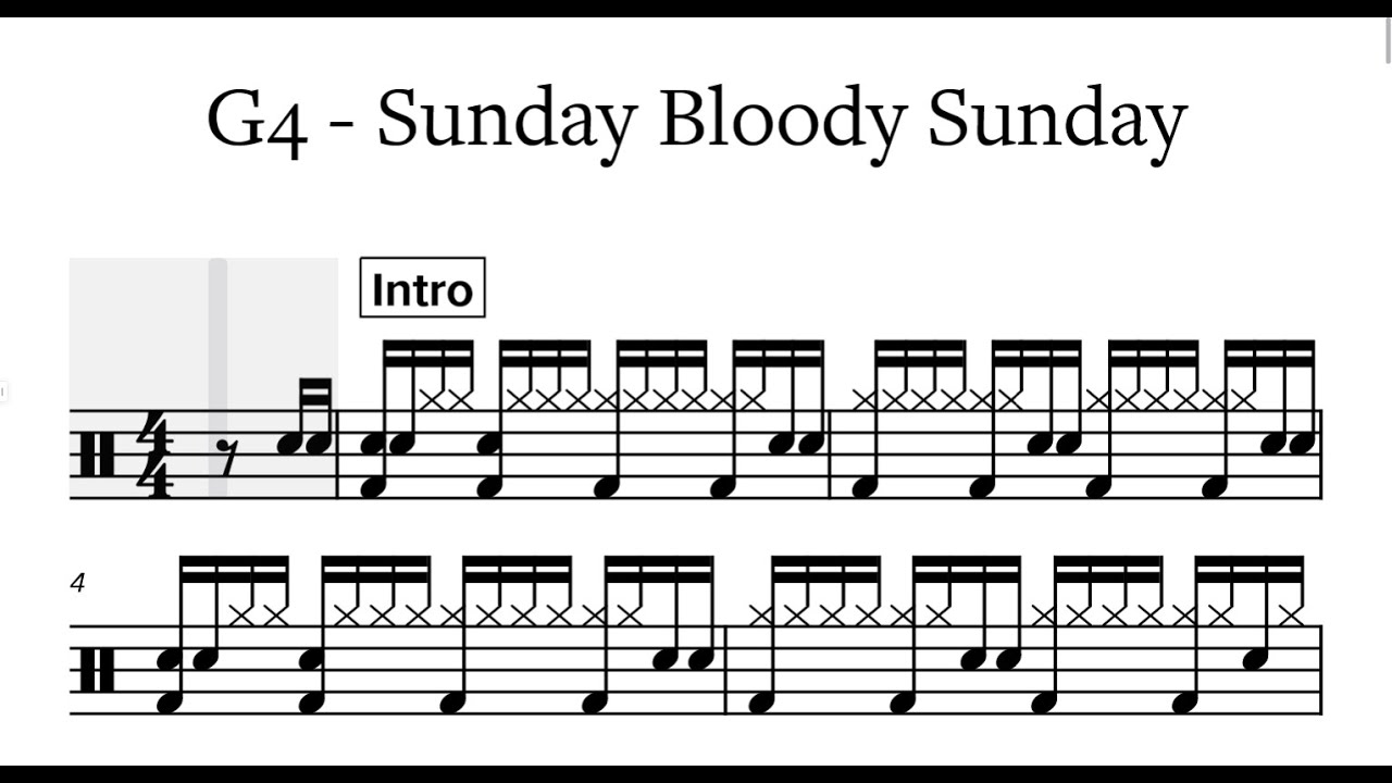 Sunday Bloody Sunday   U2   Drumscore