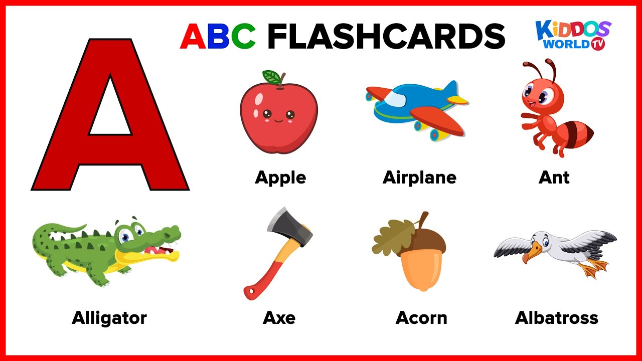 ABC Flashcards for Toddlers - Learning First Words - Teaching Alphabet for Kids