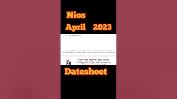 Nios April 2023 Exam Datesheet Released | April Exam 2023 Big Update #nios #nioslatestnewstoday