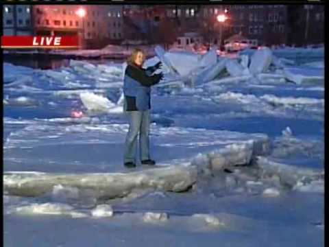 Ice Jam Causes Flooding Along Kennebec River