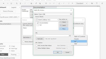 How to create a Table of Contents to navigate to other dashboards in Tableau