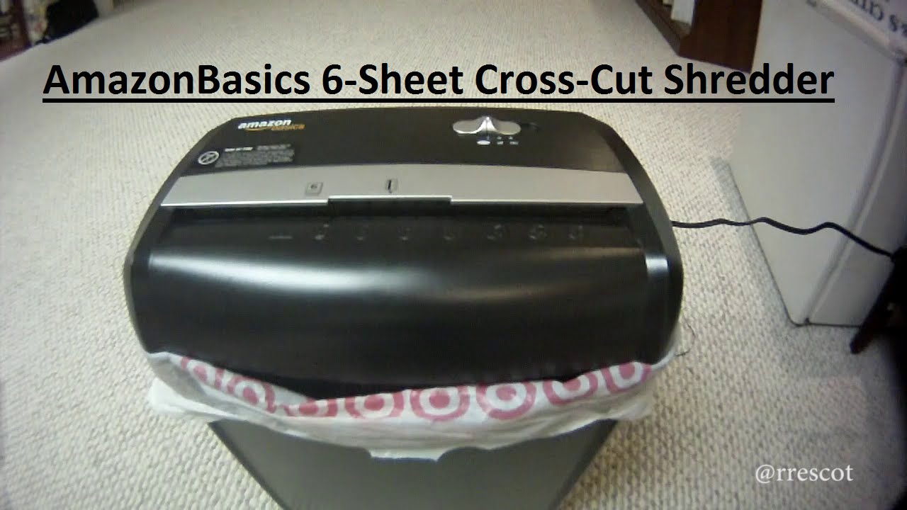 amazonbasics 6 sheet cross cut shredder unboxing testing as662c 6 sheet crosscut shredder