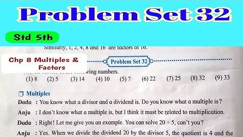 problem set 32 | class 5th - maths chp 8 Multiples & Factors | Maharashtra board