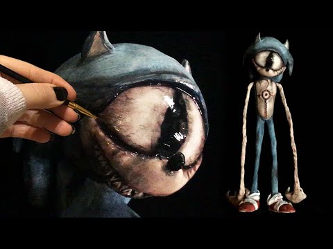 Making a terrifying Sonic.EXE ☆ Sonic.EYX Sculpture 