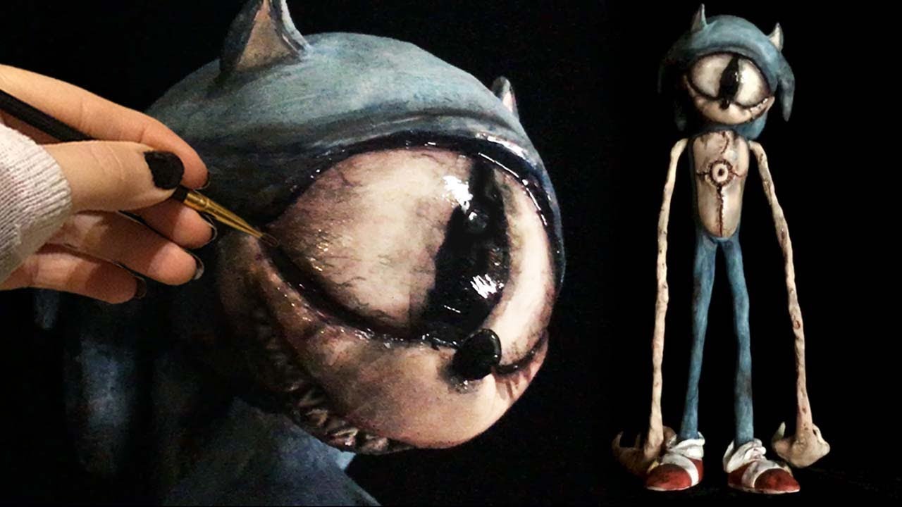 Sculpting Sonic.exe - How to sculpt Sonic.eyx, Monster, Sculpture, Clay,  DIY, FNAF Realistic Style 