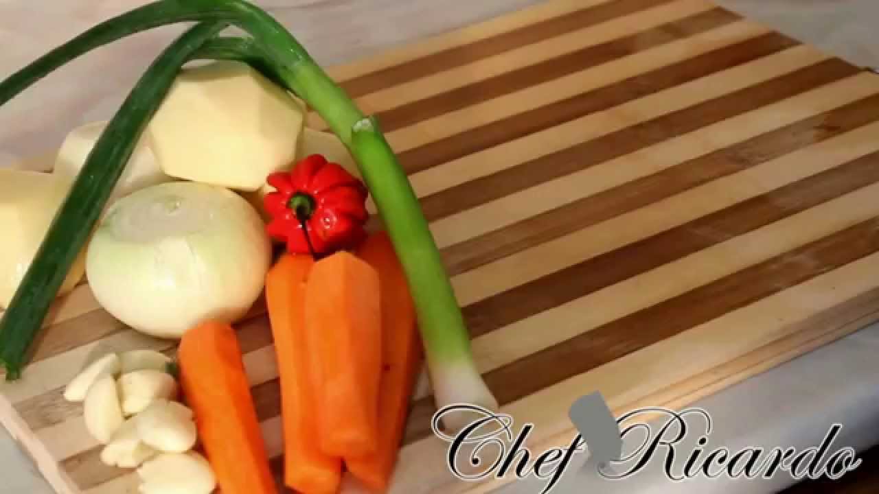 Caribbean Twish Curry Goat Served With Plain Rice,Plantain & Vegetable | Recipes By Chef Ricardo | Chef Ricardo Cooking