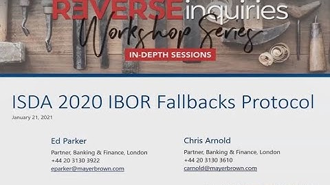 REVERSEinquiries Workshop: ISDA 2020 IBOR Fallbacks Protocol