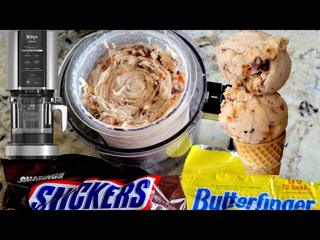 Ninja Creami Snickers & Butterfinger Ice Cream Lite Coconut milk Swerve  Xanthan gum 