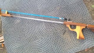 how to make two fire function hunting slingshot, ,fishdart and marble glass steel ball shooting