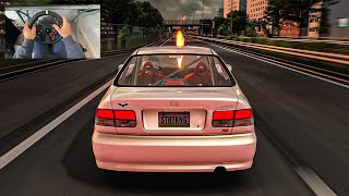 4320HP AWD Honda Civic (100PSI) - Assetto Corsa | Steering Wheel Gameplay